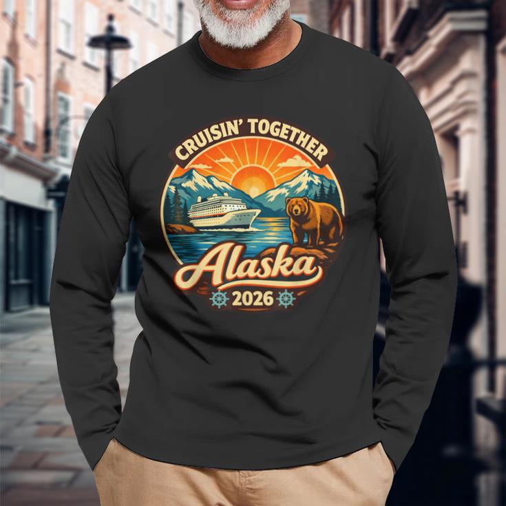 クルージン・トゥギャザー アラスカ 2026 ファミリー フレンド アラスカ クルーズ 長袖Tシャツ 高齢者への贈り物