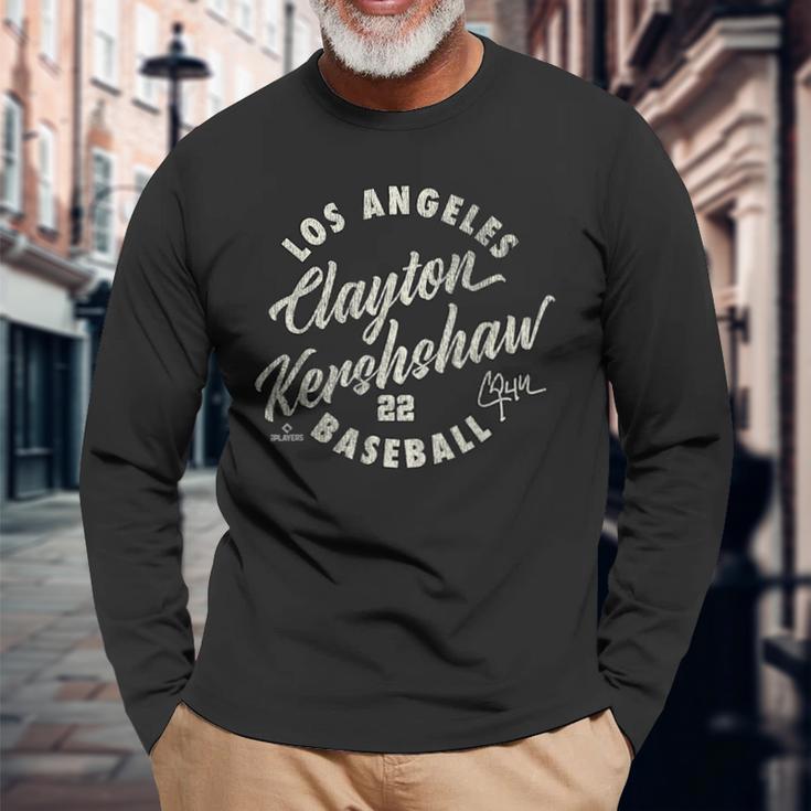 クレイトン・カーショウ ロサンゼルス ベースボールロック Mlbpa 長袖Tシャツ 高齢者への贈り物