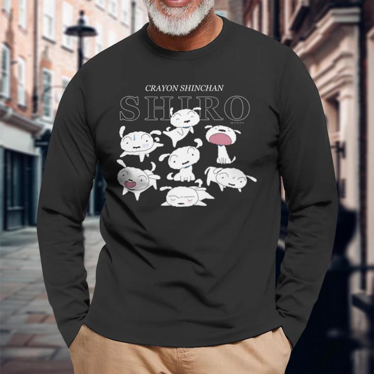 クレヨンしんちゃん いろいろシロ 長袖tシャツ 長袖Tシャツ 高齢者への贈り物