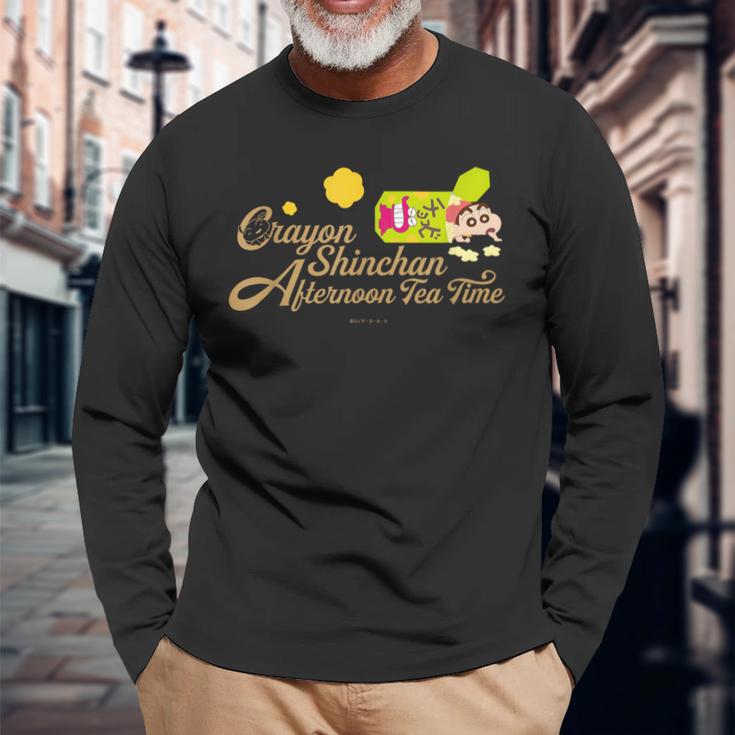 クレヨンしんちゃん チョコビとしんちゃんのティータイム 長袖Tシャツ 高齢者への贈り物