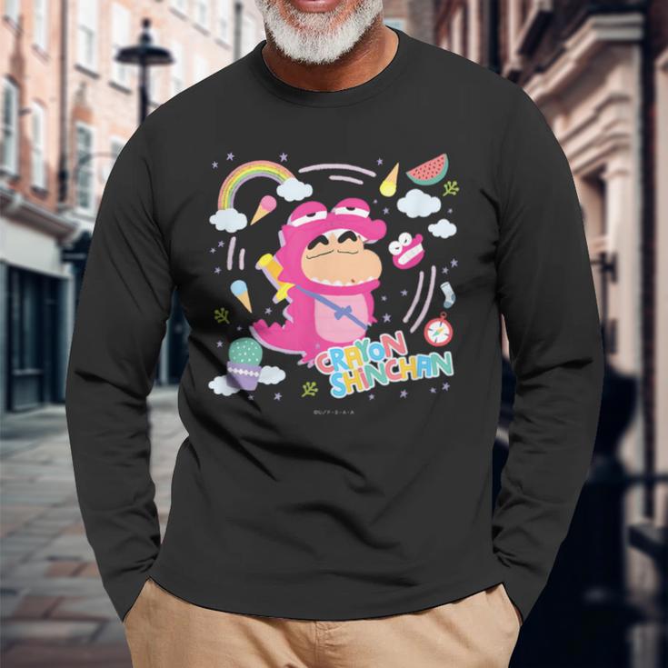 クレヨンしんちゃん ワニ山しんちゃん クレヨンタッチ 長袖Tシャツ 高齢者への贈り物
