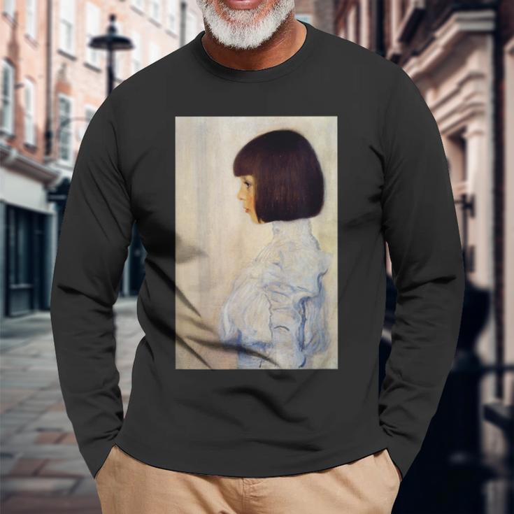 グスタフ・クリムト作品。 長袖Tシャツ 高齢者への贈り物
