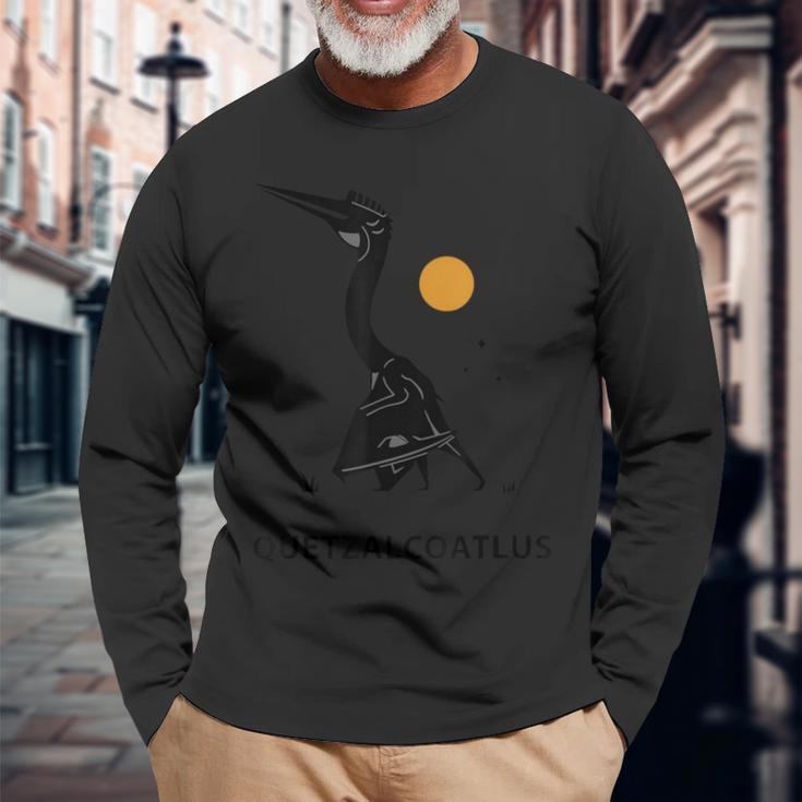 ケツァルコアトルス 恐竜 化石 頭蓋骨 骨格 古生物学 長袖Tシャツ 高齢者への贈り物