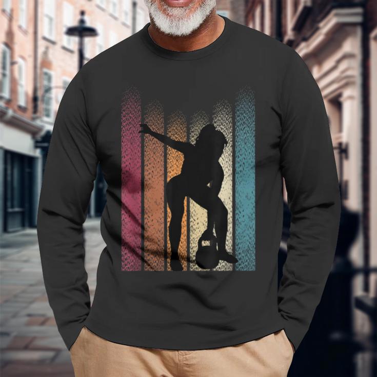 ケトルベル レトロ ワークアウト パワーリフティング ボディビルダー パンプペン 長袖Tシャツ 高齢者への贈り物