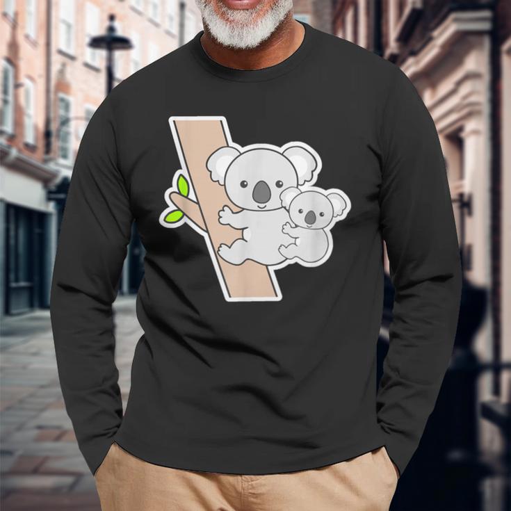 コアラ くん『親子』【どうぶつフレンズ】動物園 ゆるくてかわいい キャラクター 長袖Tシャツ 高齢者への贈り物