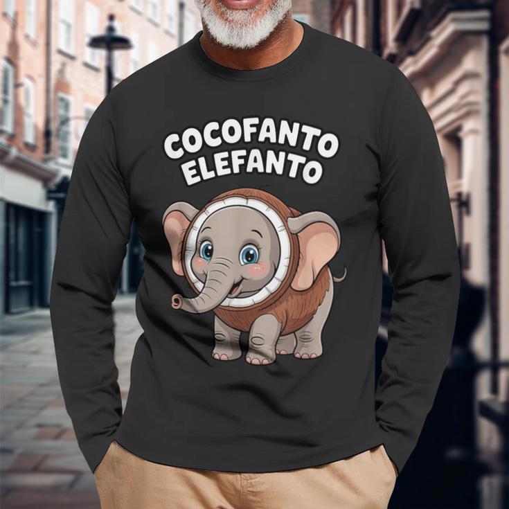ココファント エレファント イタリアン ブレイン ミーム 長袖Tシャツ 高齢者への贈り物