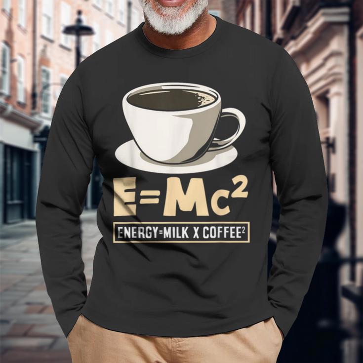 コーヒーラバーエナジーミルクコーヒー EMc² 長袖Tシャツ 高齢者への贈り物