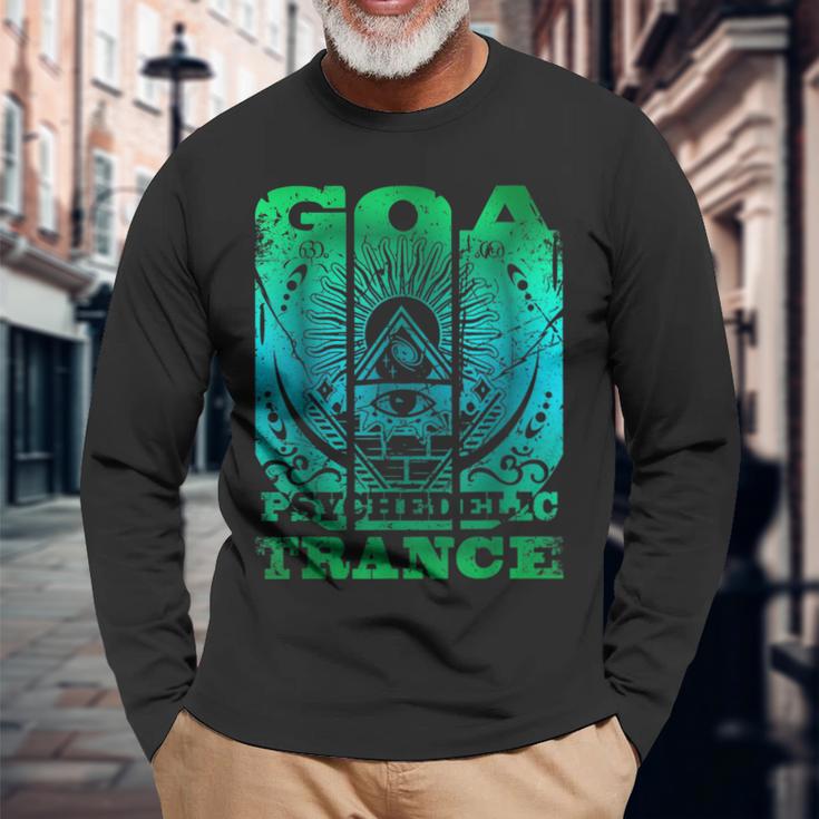 ゴア・サイケデリック・トランス-Om サイトランス レイバー 長袖Tシャツ 高齢者への贈り物