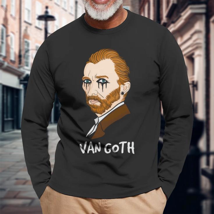 ゴッホ ゴス ポートレート ダーク 美術史 駄洒落ゴシック ユーモア 長袖tシャツ 長袖Tシャツ 高齢者への贈り物