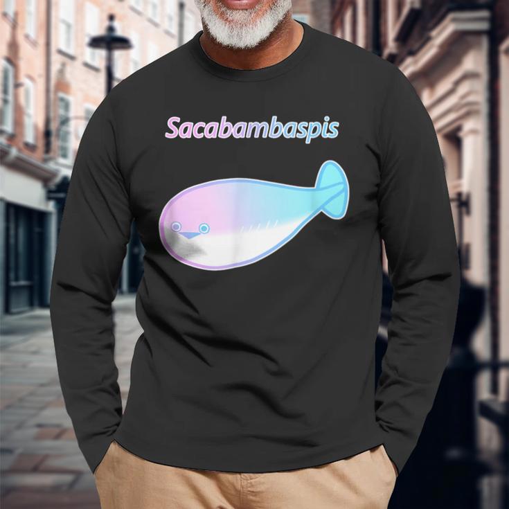 サカバンバスピス パステルカラー おもしろ ゆるかわ かわいい ギフト 長袖Tシャツ 高齢者への贈り物