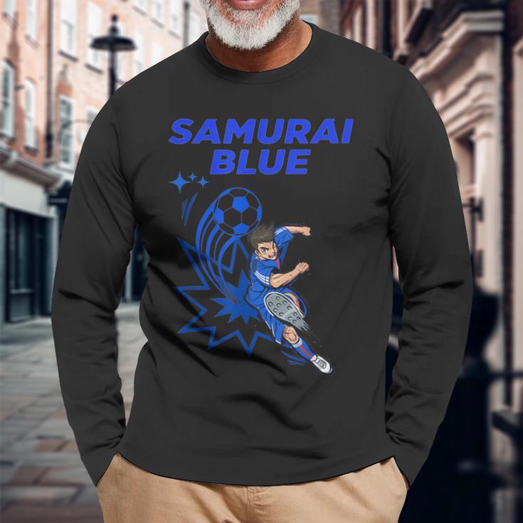 サムライブルーamurai Blue サッカー代表 漫画アニメ 長袖Tシャツ 高齢者への贈り物