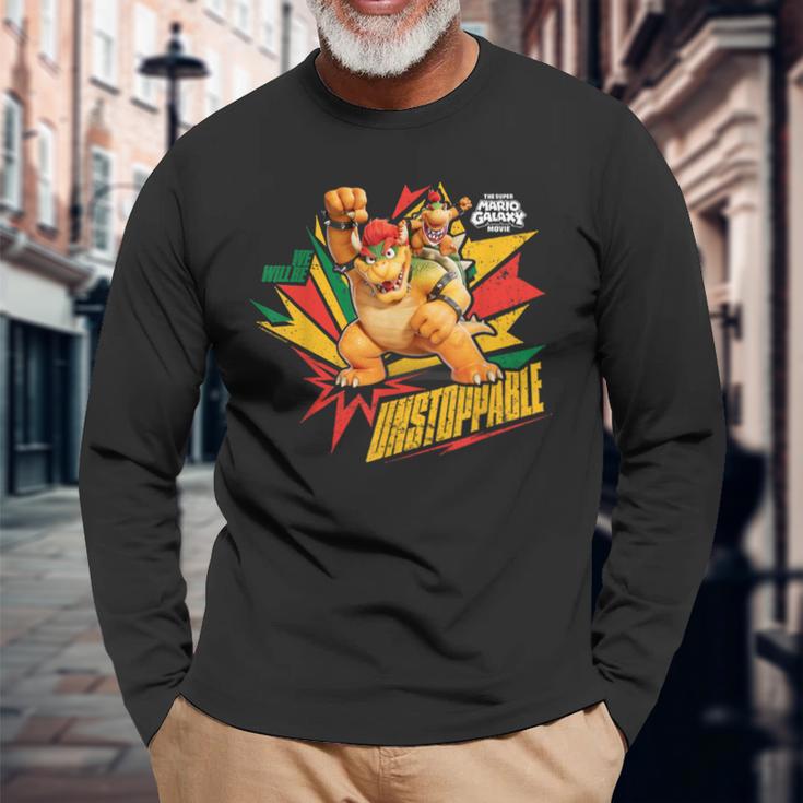 ザ・スーパーマリオギャラクシー・ムービー Bowser Unstoppable 長袖Tシャツ 高齢者への贈り物
