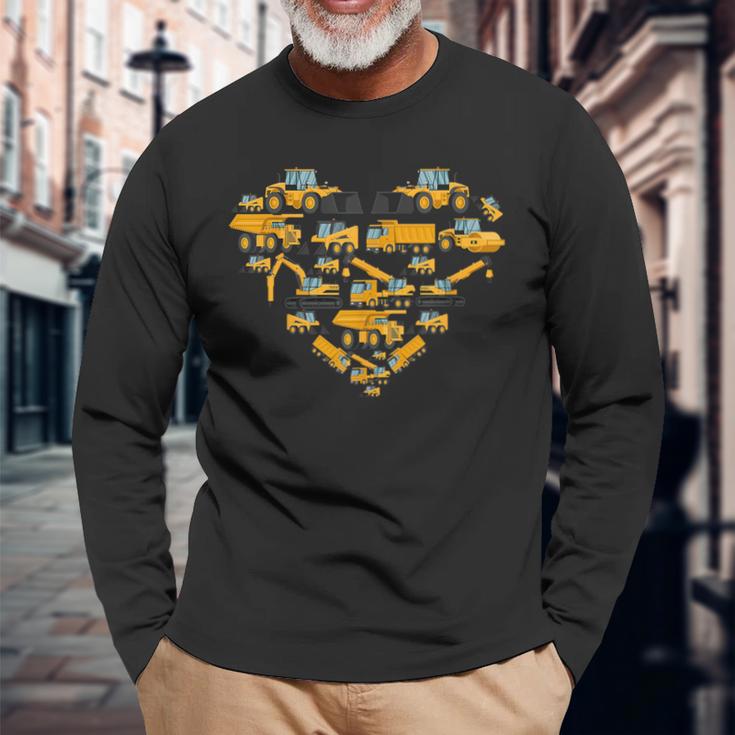 ショベルオペレーター 重機 Heo 長袖Tシャツ 高齢者への贈り物