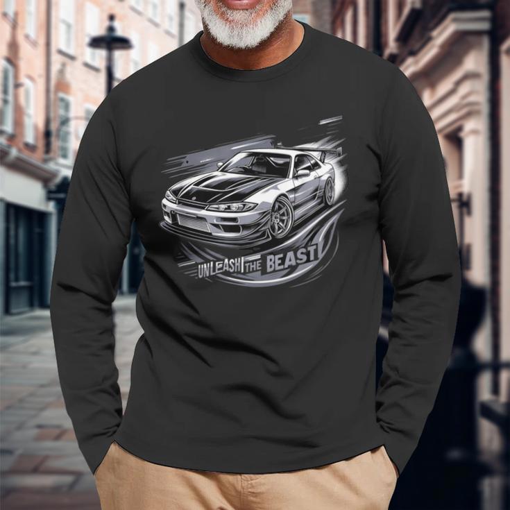 シルビアスピリット Jdm ジャパン ドリフト カルチャー スピードカー ラリー17 長袖Tシャツ 高齢者への贈り物
