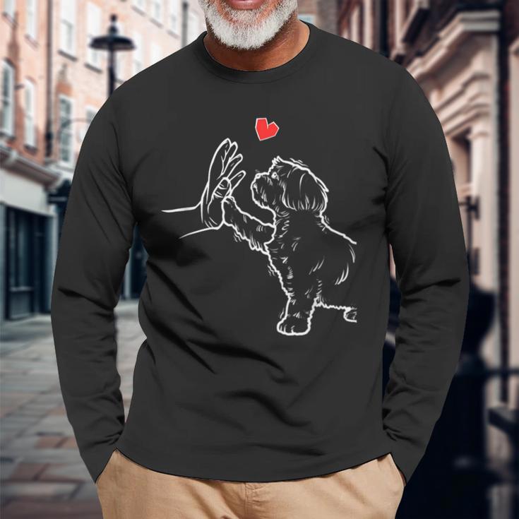 シーズー犬の愛かわいいシーズー 長袖Tシャツ 高齢者への贈り物