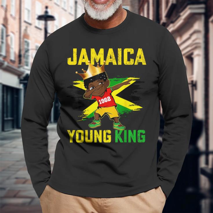 ジャマイカ キング 61Th Celebrating 1952 ブラック 男の子 キッズ 幼児 長袖Tシャツ 高齢者への贈り物