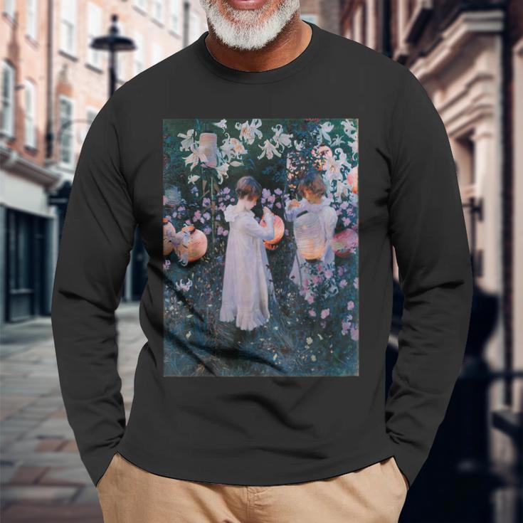ジョン・シンガー・サージェント カーネーション リリー・リリー・ローズ 長袖Tシャツ 高齢者への贈り物