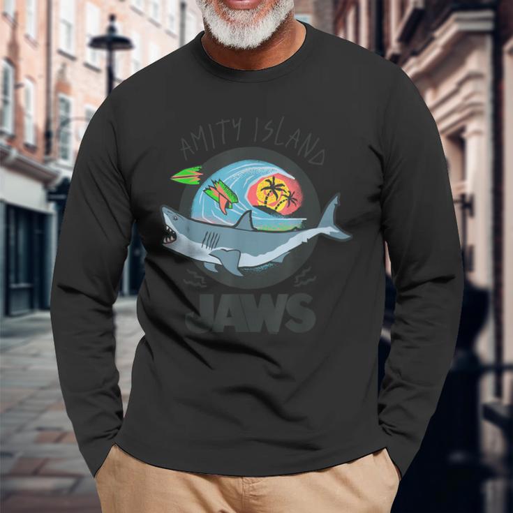 ジョーズ Amity Islandurfcene 長袖Tシャツ 高齢者への贈り物