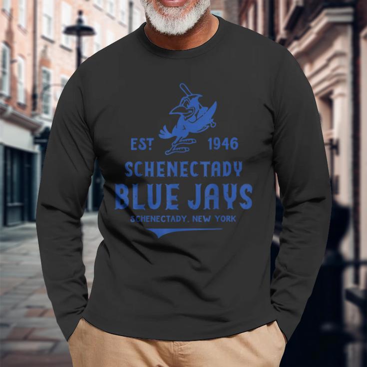 スケネクタディ・ブルージェイズ ニューヨーク ヴィンテージで消えた野球 長袖Tシャツ 高齢者への贈り物