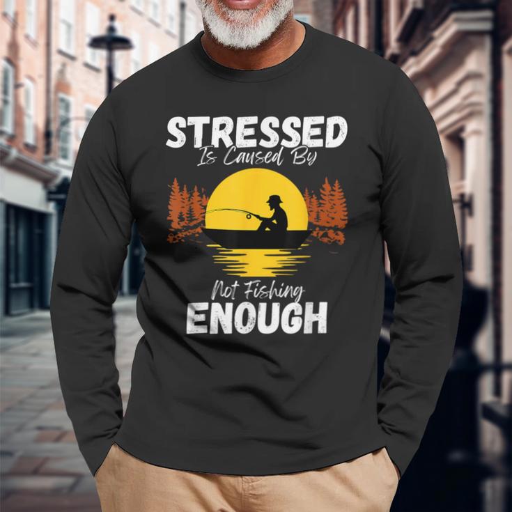 ストレスはファニーバスフライを十分に釣らないことが原因です 長袖Tシャツ 高齢者への贈り物