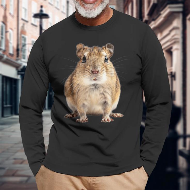 スナネズミ。 長袖Tシャツ 高齢者への贈り物