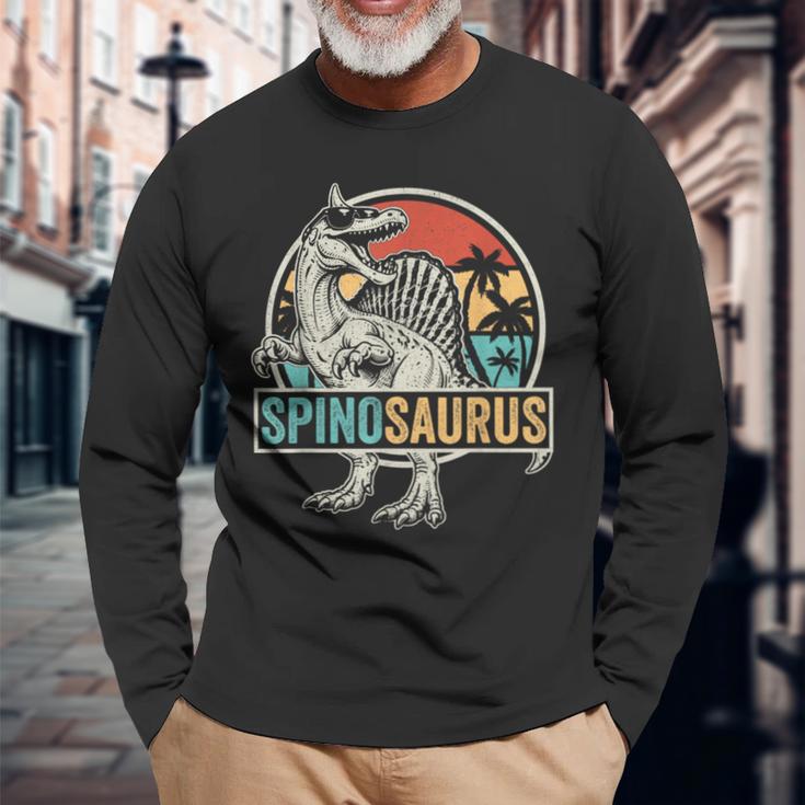 スピノサウルス ミラビリス 恐竜 長袖Tシャツ 高齢者への贈り物