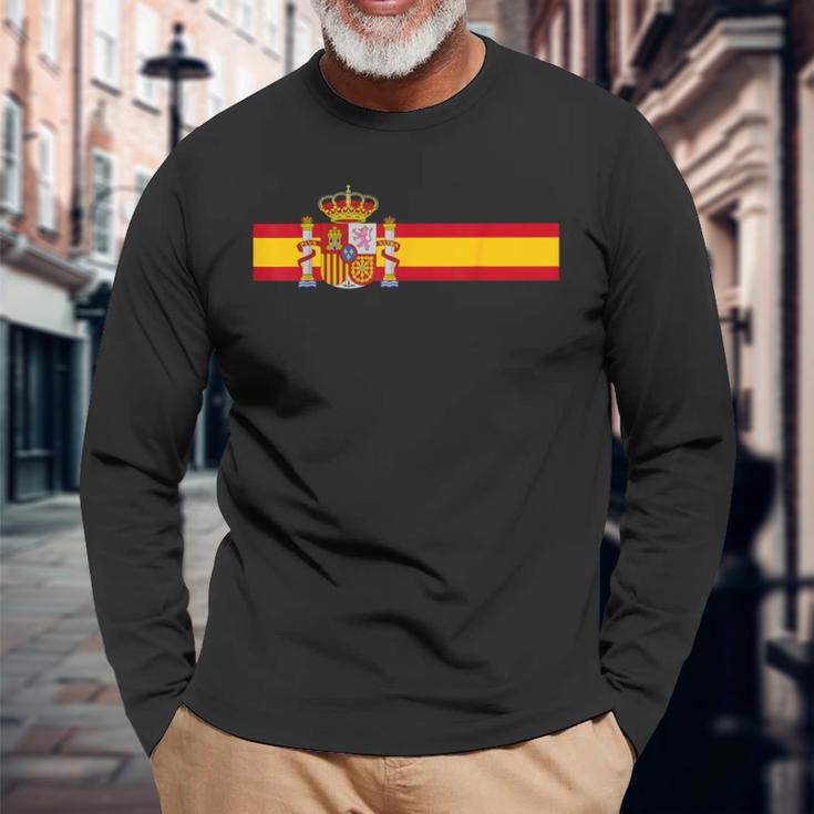 スペイン国旗エスパーニャカラーバンド マドリッドバルセロナ 長袖Tシャツ 高齢者への贈り物