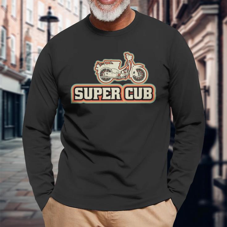 スーパーカブc100 原付バイク レトロジャパン 長袖tシャツ 長袖Tシャツ 高齢者への贈り物