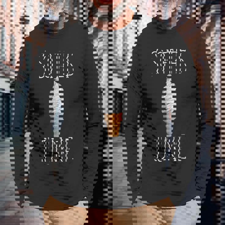 ソフトアイスクリーム ジャンキーアイスクリームパーラー 長袖Tシャツ 高齢者への贈り物