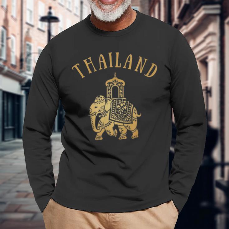 タイ旅行象のお土産。 長袖Tシャツ 高齢者への贈り物