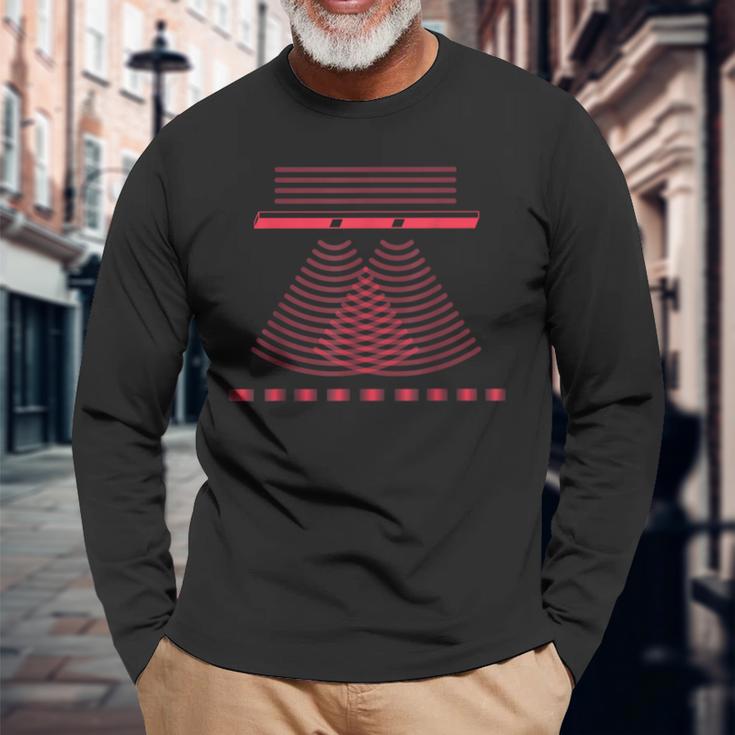 ダブルスプリット 実験 量子物理学 物理学 先生 数学 長袖Tシャツ 高齢者への贈り物