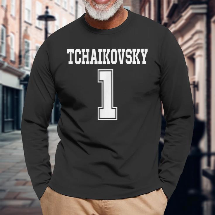 チャイコフスキー1交響曲第1番面白いスポーツ Tchaikovsky 1 長袖Tシャツ 高齢者への贈り物