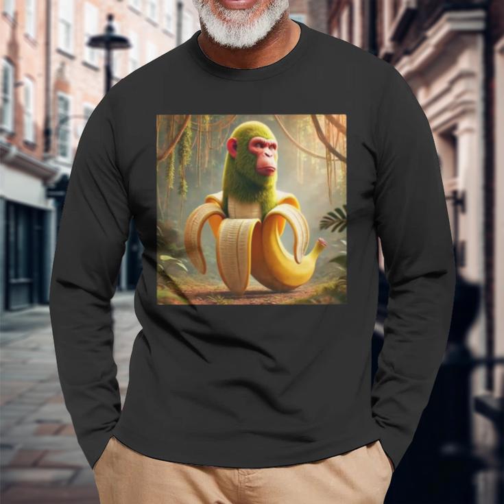チンパンジーニ バナニーニ 長袖tシャツ 長袖Tシャツ 高齢者への贈り物