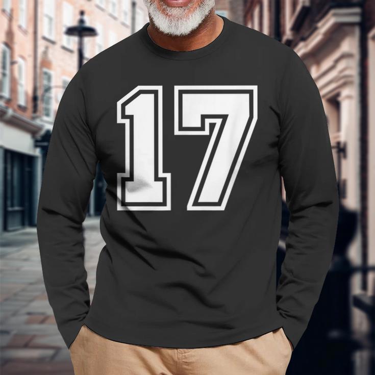 チームジャージーナンバー＃17スポーツギフト 長袖Tシャツ 高齢者への贈り物