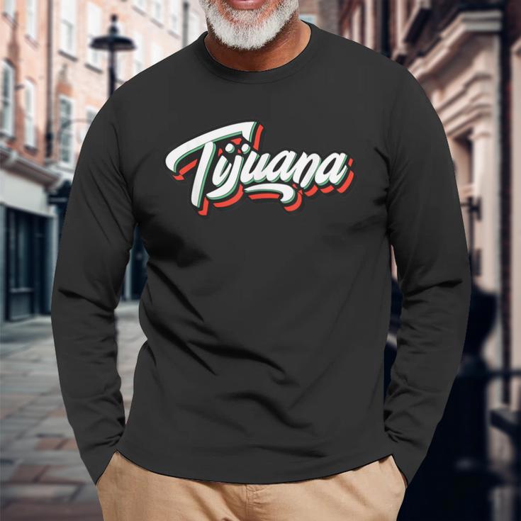 ティファナ メキシコ レトロ ヴィンテージ メキシコ ラティーノ Tj メヒカリ パソ 長袖Tシャツ 高齢者への贈り物