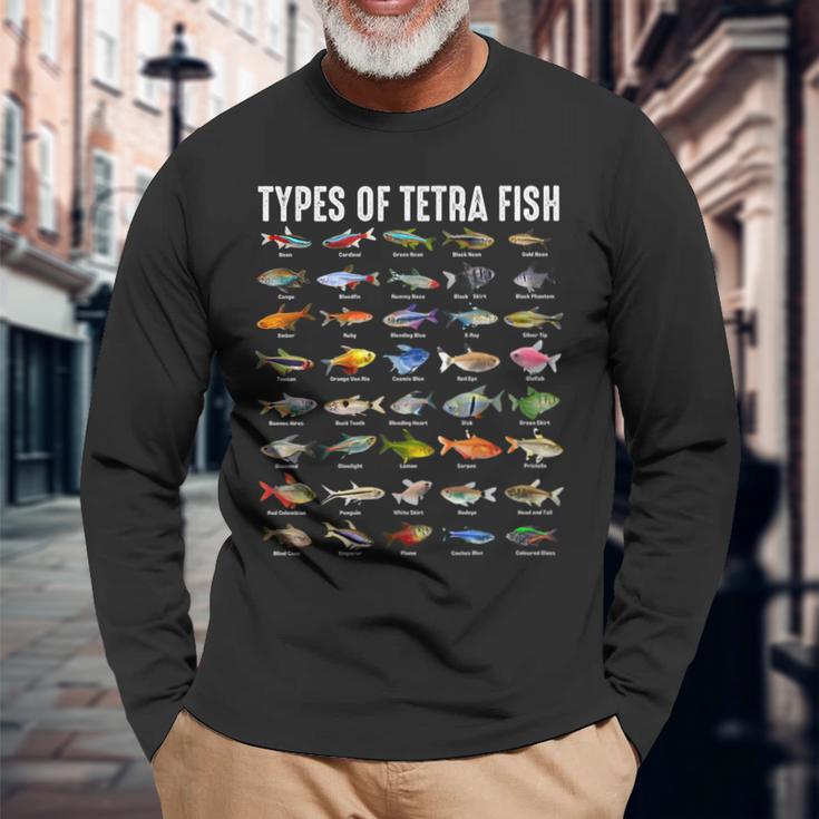 テトラ魚の種類 テトラ 観賞魚 種好き 長袖Tシャツ 高齢者への贈り物