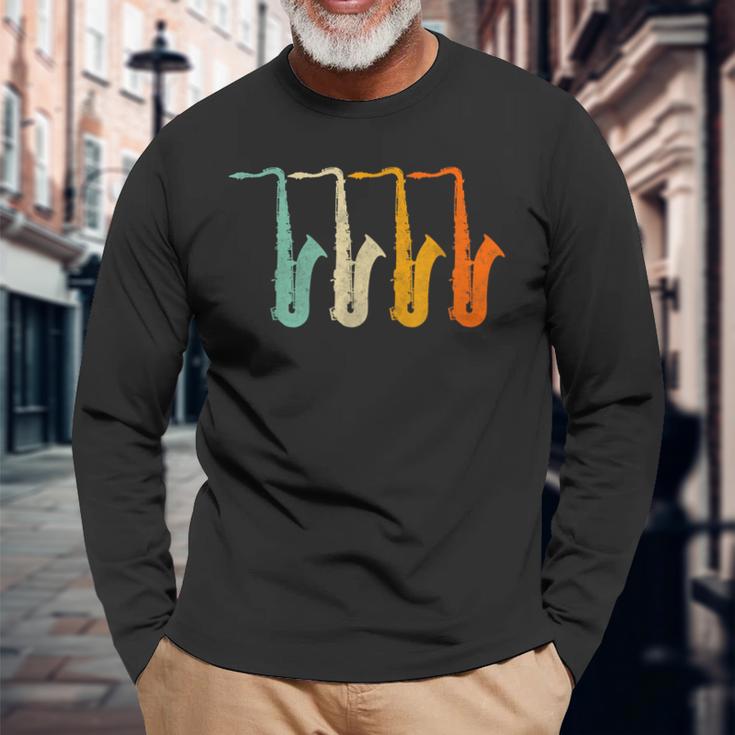 テナーサックス奏者のための面白いテナーサックスシャツ。 長袖Tシャツ 高齢者への贈り物