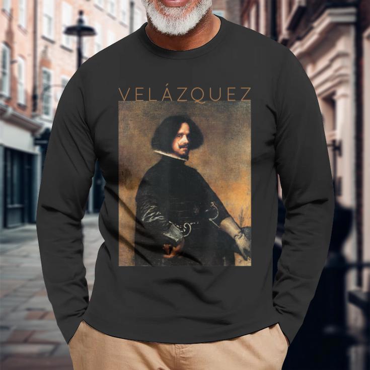 ディエゴ・ベラスケス 自画像 長袖Tシャツ 高齢者への贈り物