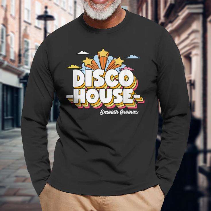 ディスコハウスファンクソウルハウスミュージック 長袖Tシャツ 高齢者への贈り物