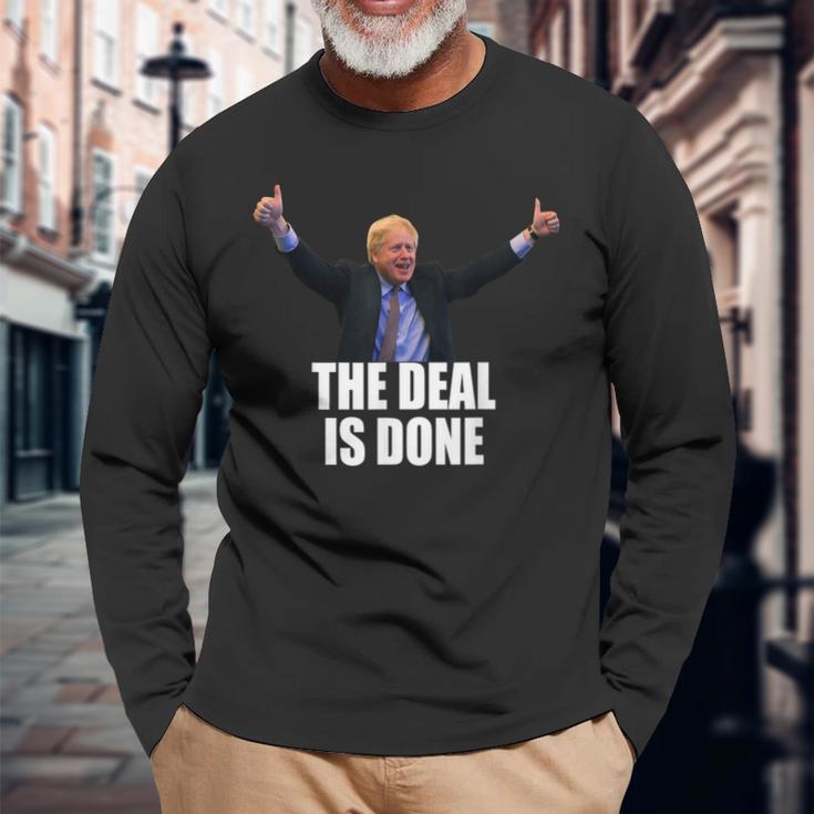 ディールは完了ですボリス・ジョンソン Brexit Deal 長袖Tシャツ 高齢者への贈り物