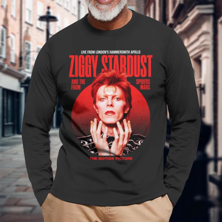 デヴィッド・ボウイ ジギー スターダスト モーションピクチャー カラー スキタ写真 長袖tシャツ 長袖Tシャツ 高齢者への贈り物