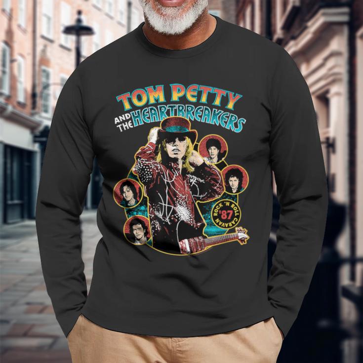 トム・ペティとハートブレイカーズ ロックンロール キャラバン トップハット 長袖Tシャツ 高齢者への贈り物