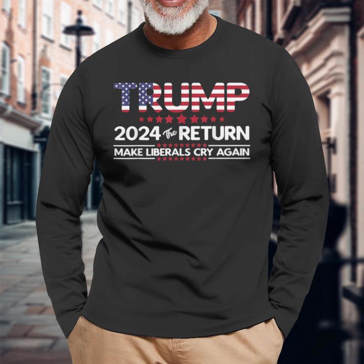 トランプ 2024 ザ・リターン 長袖Tシャツ 高齢者への贈り物