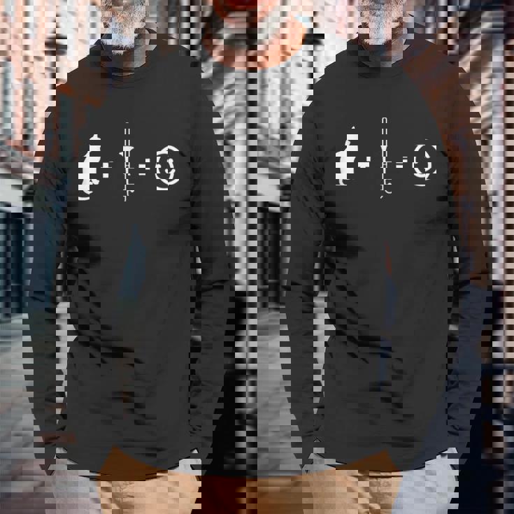 トロンボニストギフト猫とトロンボーンが大好き 長袖Tシャツ 高齢者への贈り物