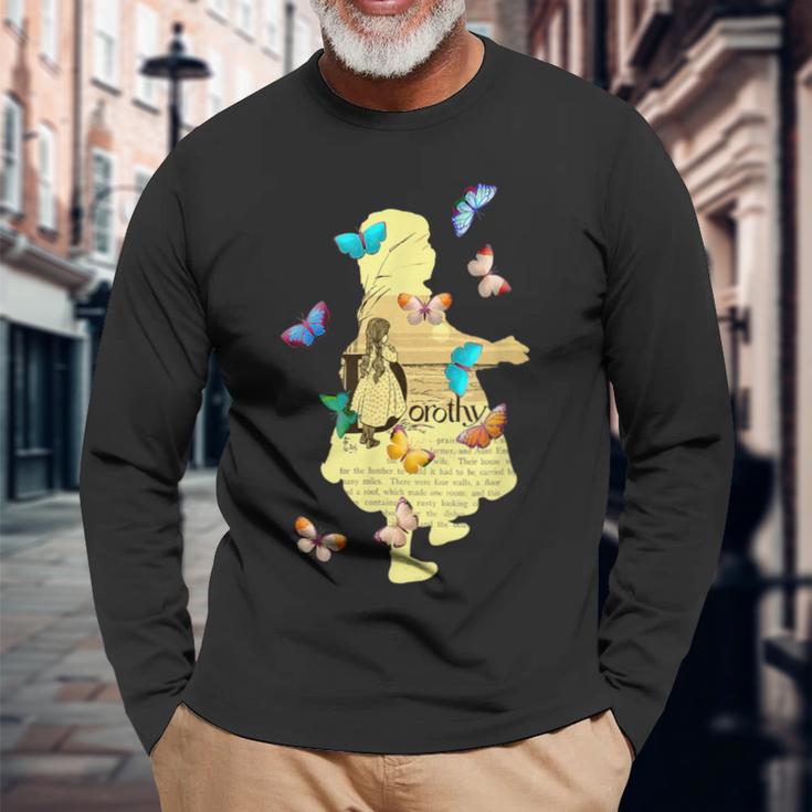 ドロシー・ゲイル・オズの魔法使い ヴィンテージフェアリーテイルブックアートスタイル 長袖Tシャツ 高齢者への贈り物