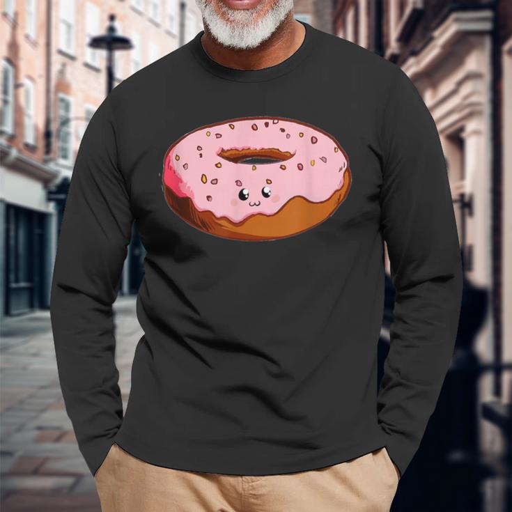 ドーナツドーナツコスチューム カワイイドーナツ 長袖Tシャツ 高齢者への贈り物