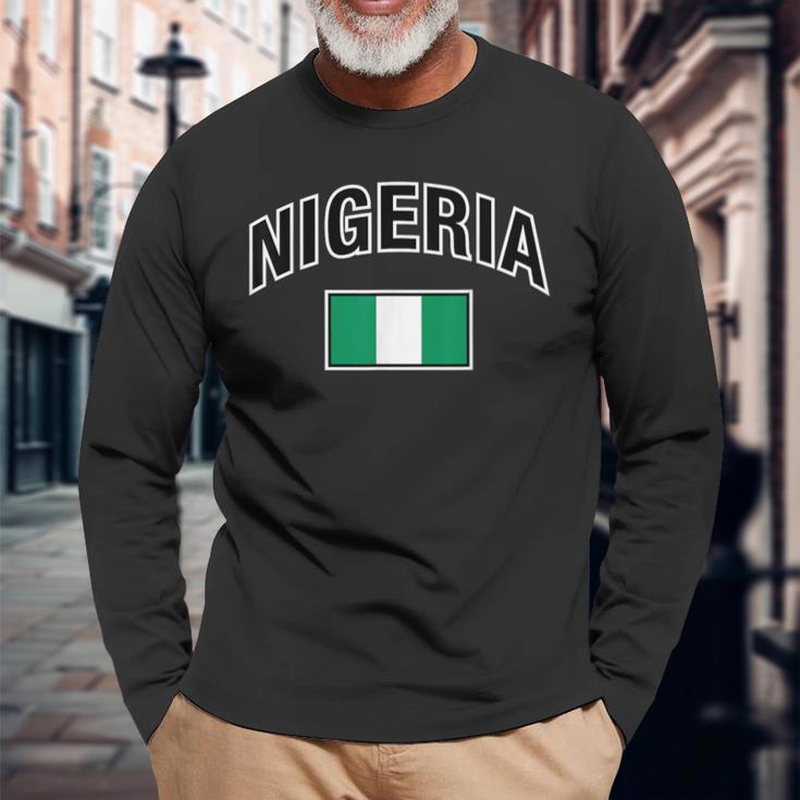 ナイジェリア国旗 誇り高きナイジェリア 長袖Tシャツ 高齢者への贈り物