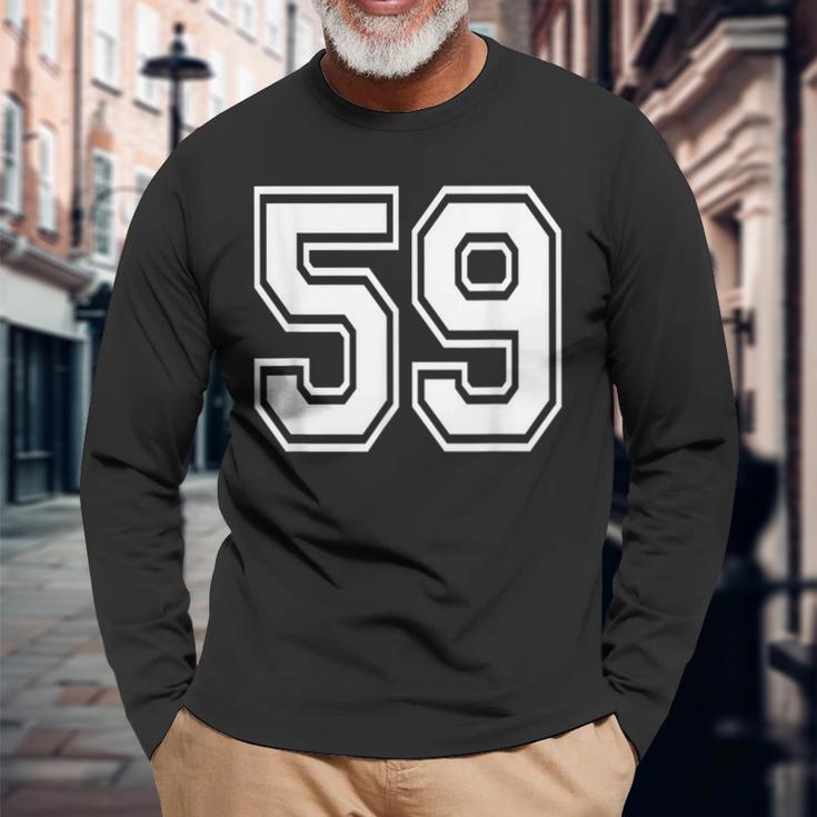 ナンバー59 59歳の誕生日ギフト選手チーム番号入りジャージ 長袖Tシャツ 高齢者への贈り物