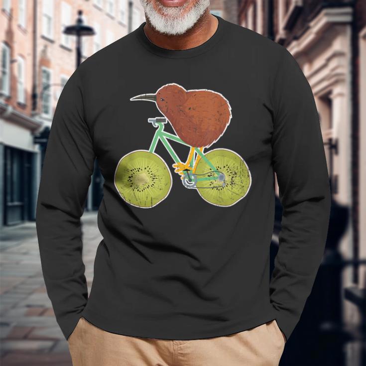 ニュージーランド自転車 キウイフルーツ愛好家向け 長袖Tシャツ 高齢者への贈り物