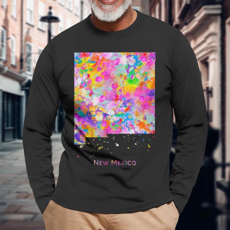 ニューメキシコ州の地図 長袖Tシャツ 高齢者への贈り物